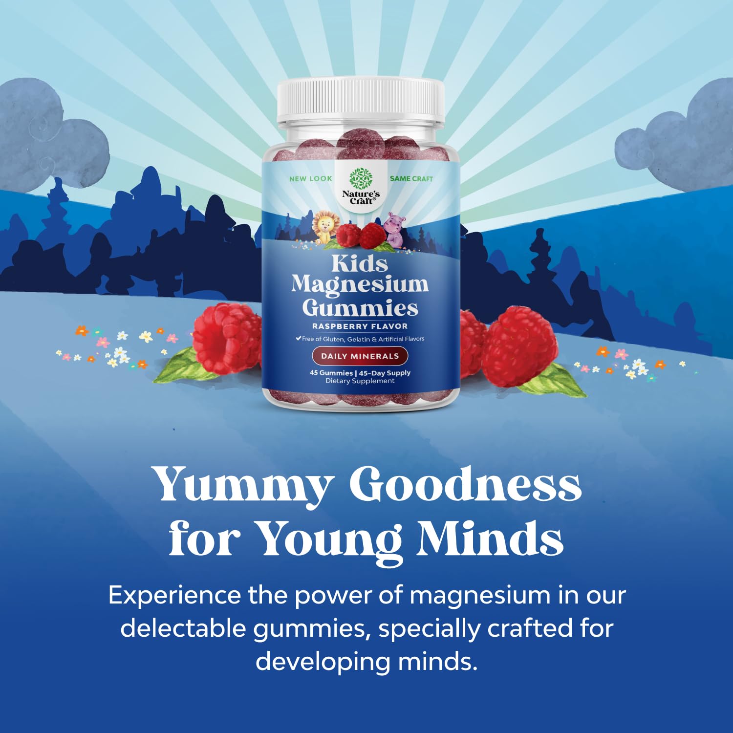 Child-friendly bottle held by a smiling kid features Natures Craft.