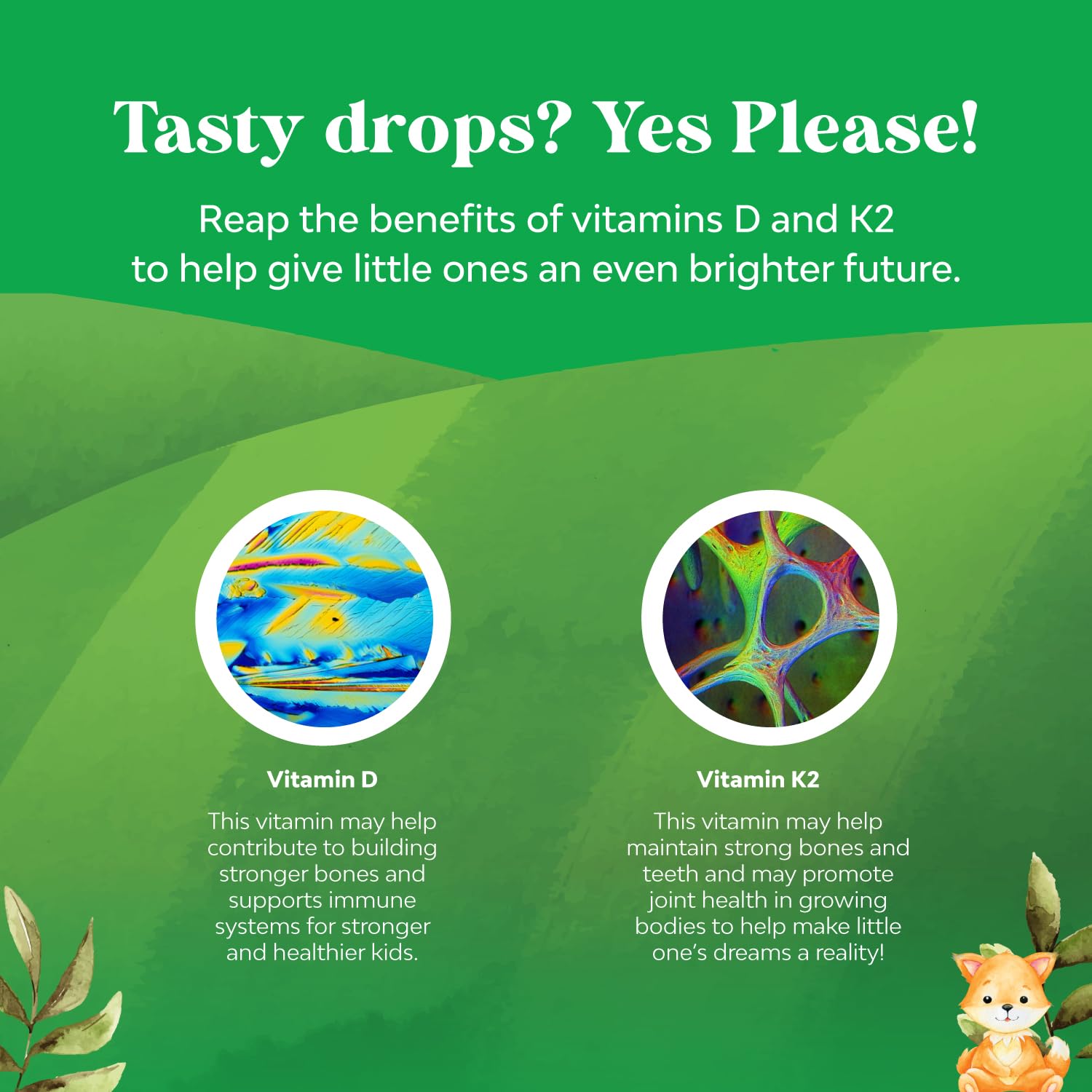 Natures Craft Kids D3 K2 Drops 60ml bottle ready for daily supplementation