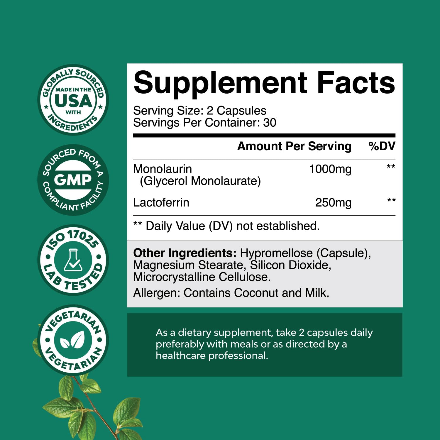 Natures Craft capsules close-up, vegetarian capsules for immune-friendly daily use