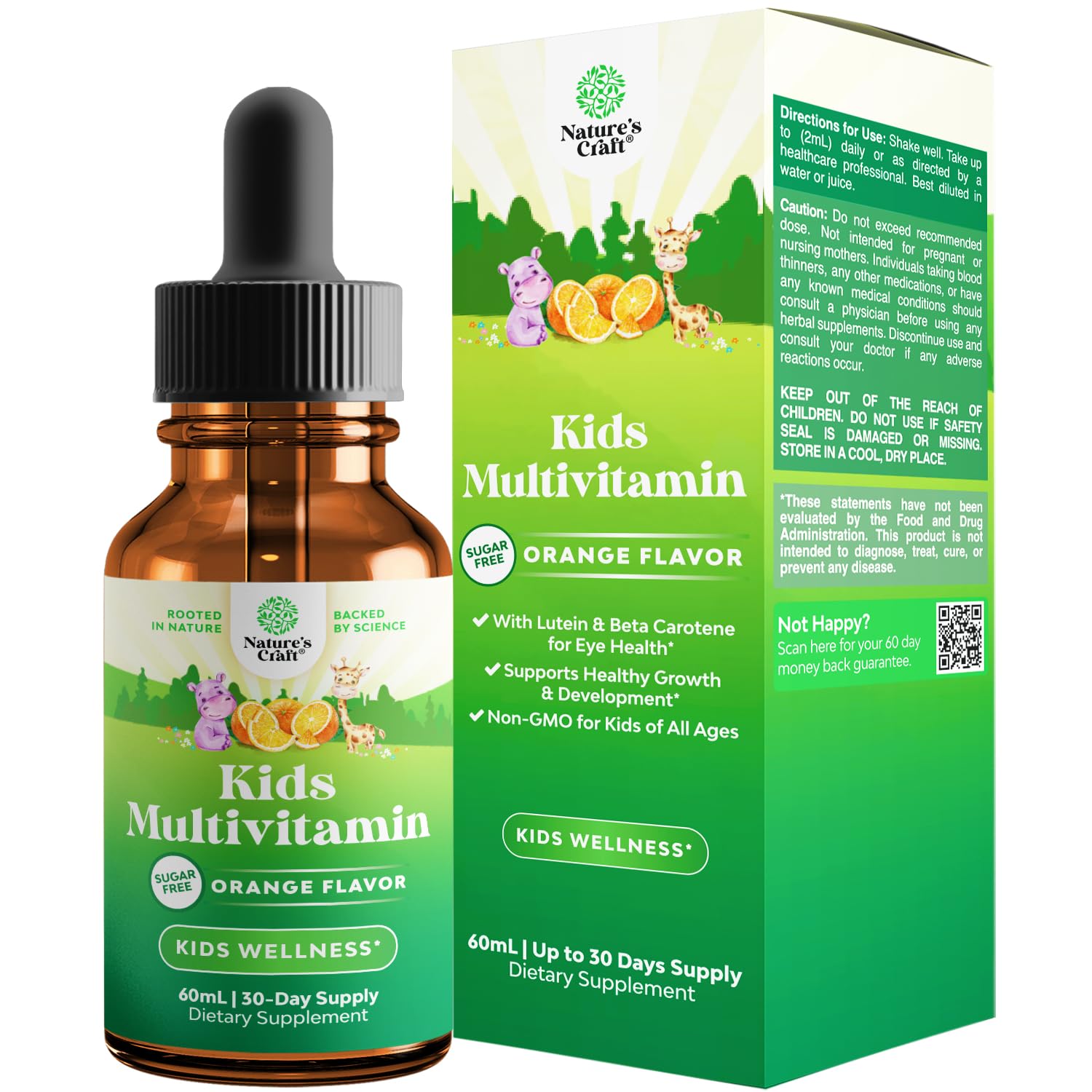 Natures Craft liquid multivitamin kids bottle front promotes daily wellness