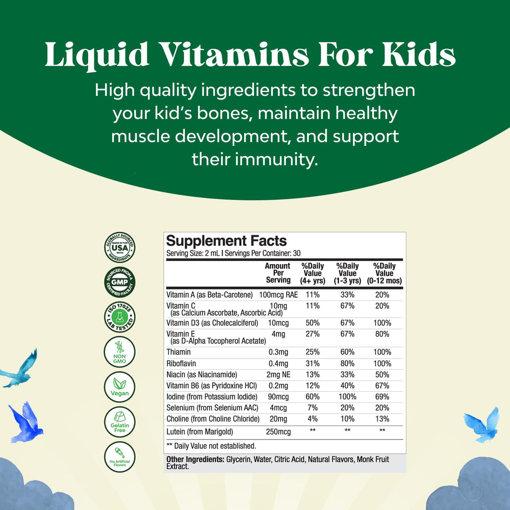 Natures Craft liquid multivitamin kids dropper closeup for easy dosing