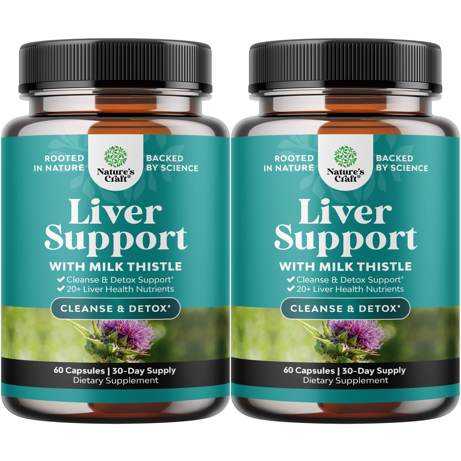 Natures Craft Liver Cleanse bottle front view for daily herbal support.