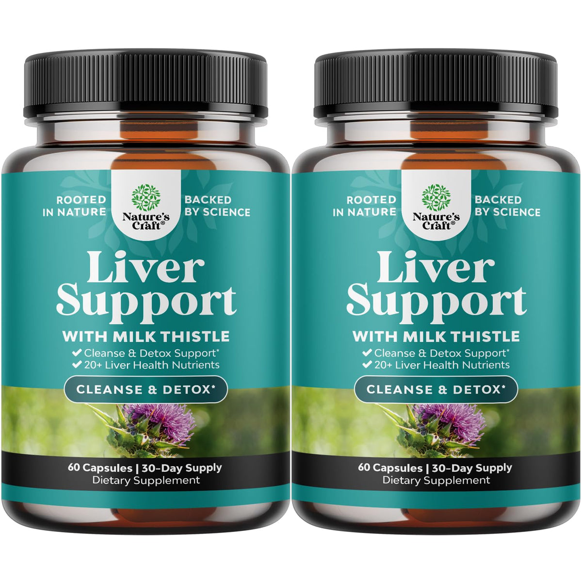 Natures Craft Liver Cleanse bottle front view for daily herbal support.
