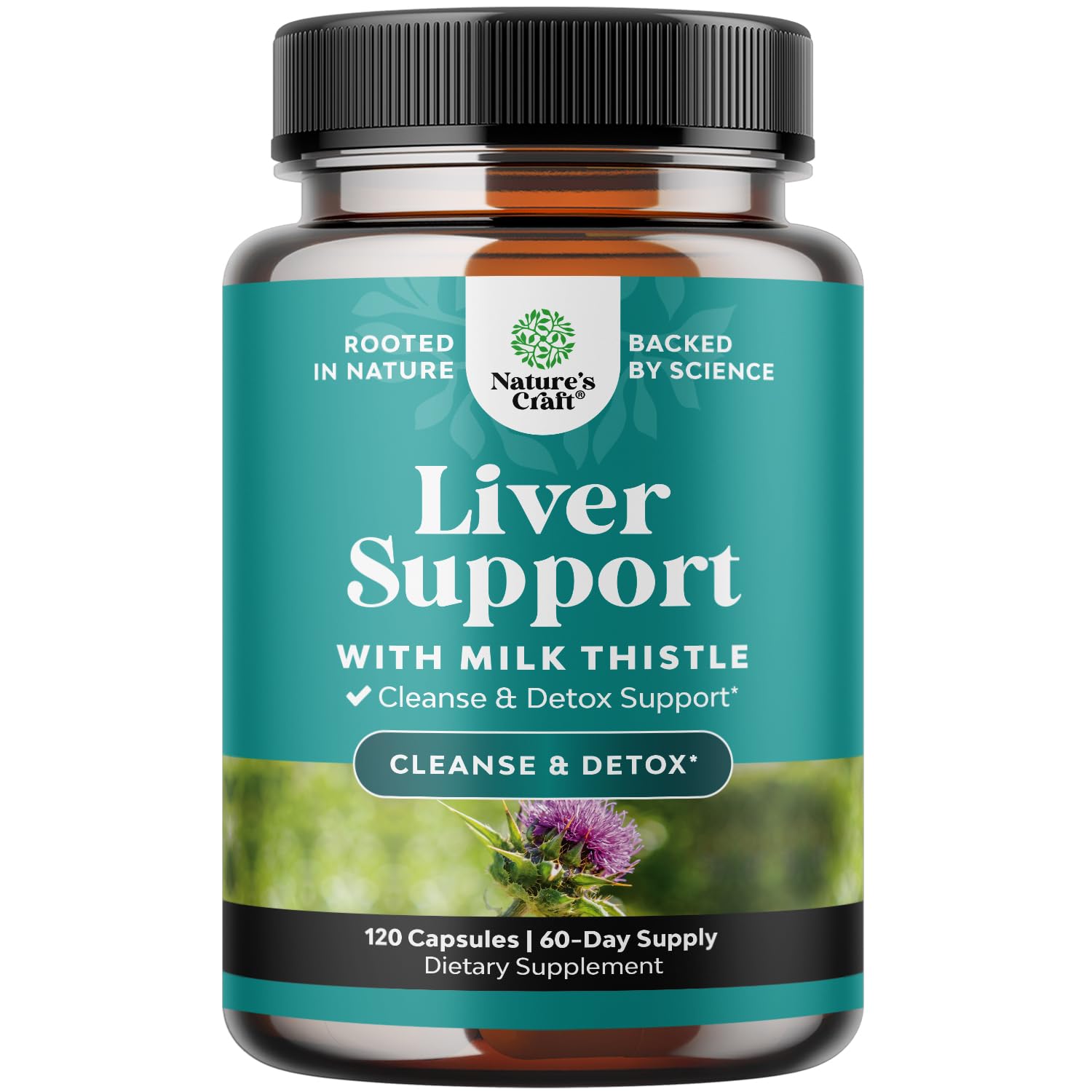 Natures Craft Liver Cleanse bottle front view for daily liver support