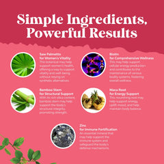 Natures Craft maca and biotin ingredients highlight vitamin-rich support.