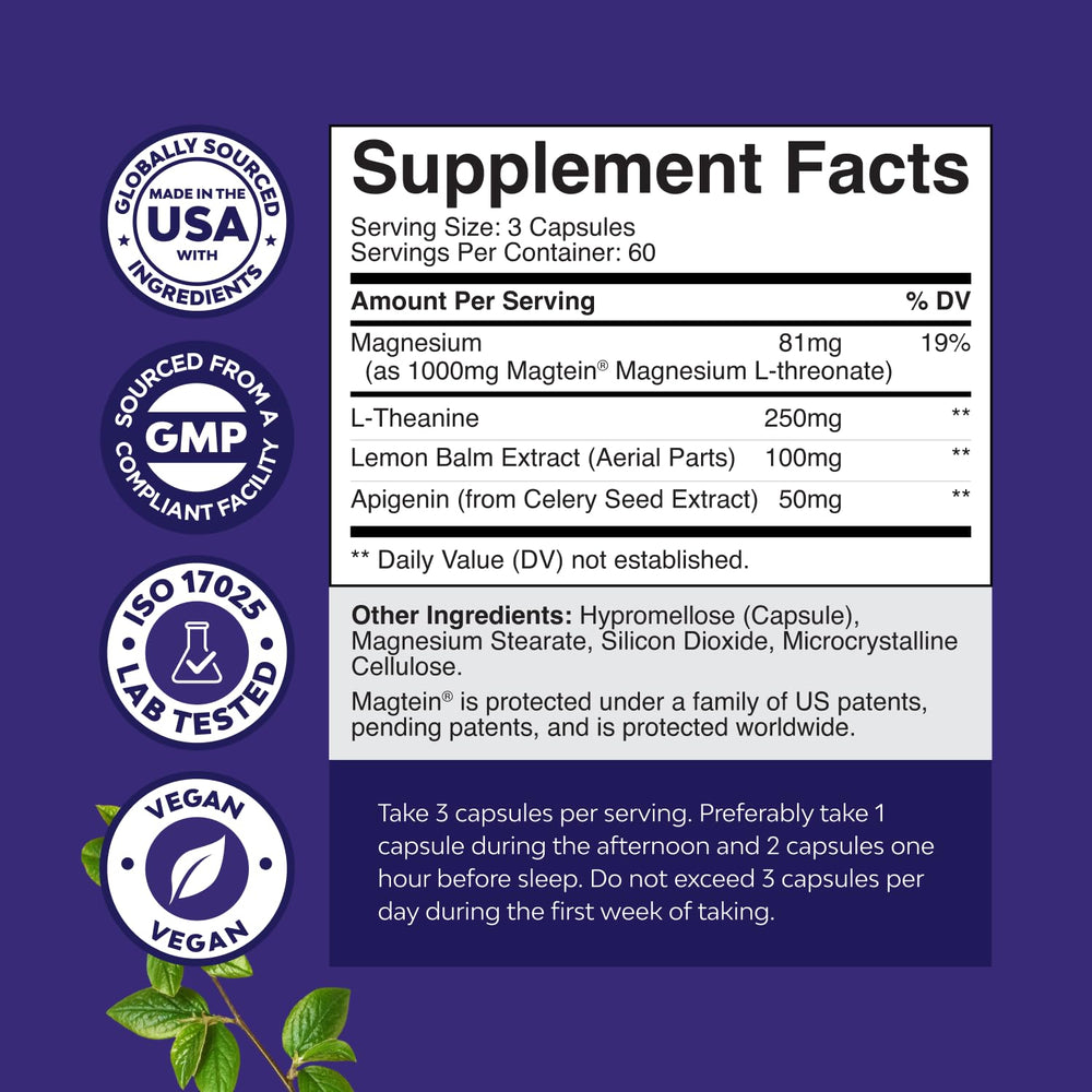 Natures Craft magnesium L-Threonate capsules illustrated for smooth nighttime support.