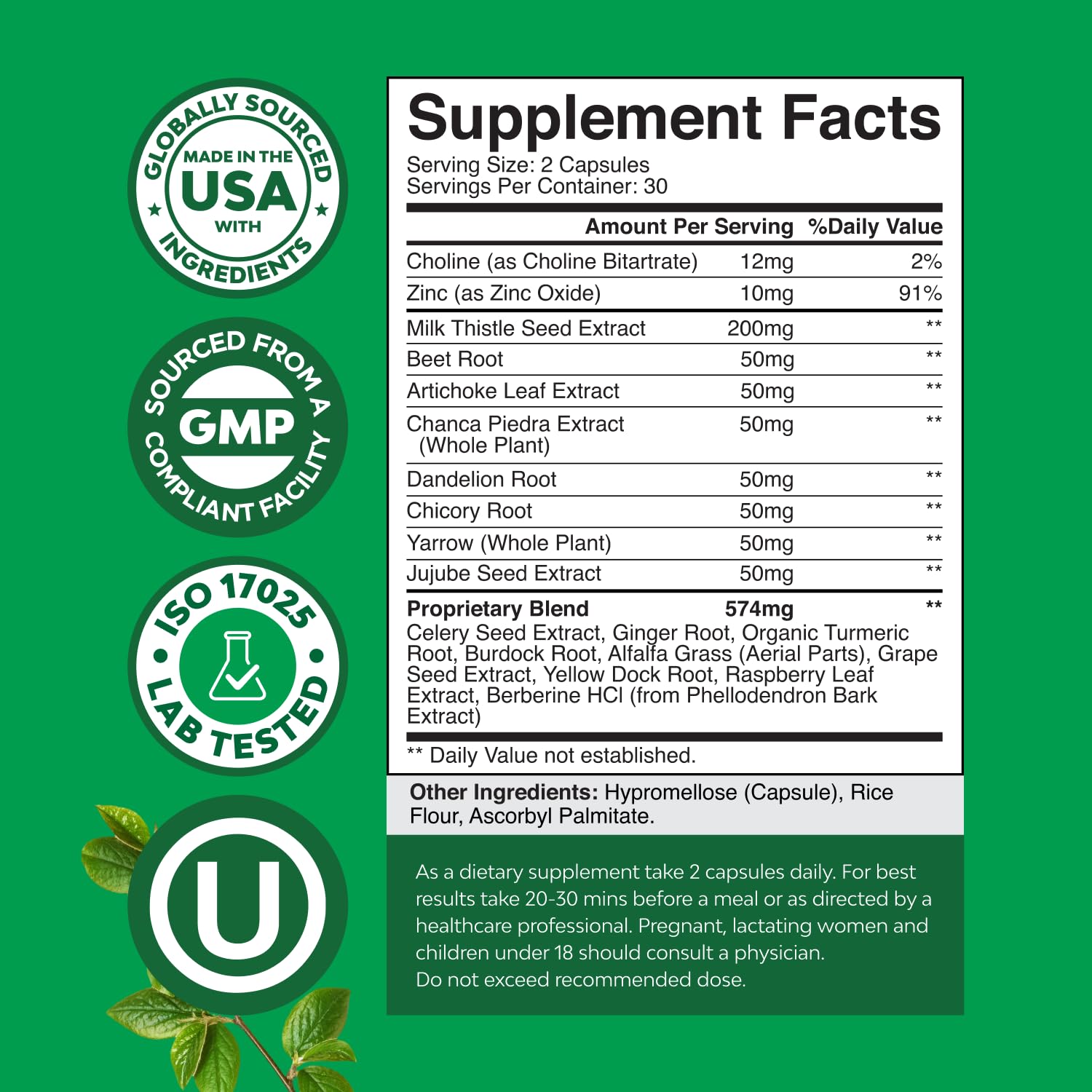 Natures Craft Milk Thistle Liver Support capsules close-up for easy daily use