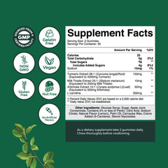 Nature's Craft Milk Thistle Liver Support Gummies highlighting antioxidant‑rich formula for liver care.