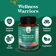 Natures Craft monolaurin coconut source imagery highlighting gut balance potential