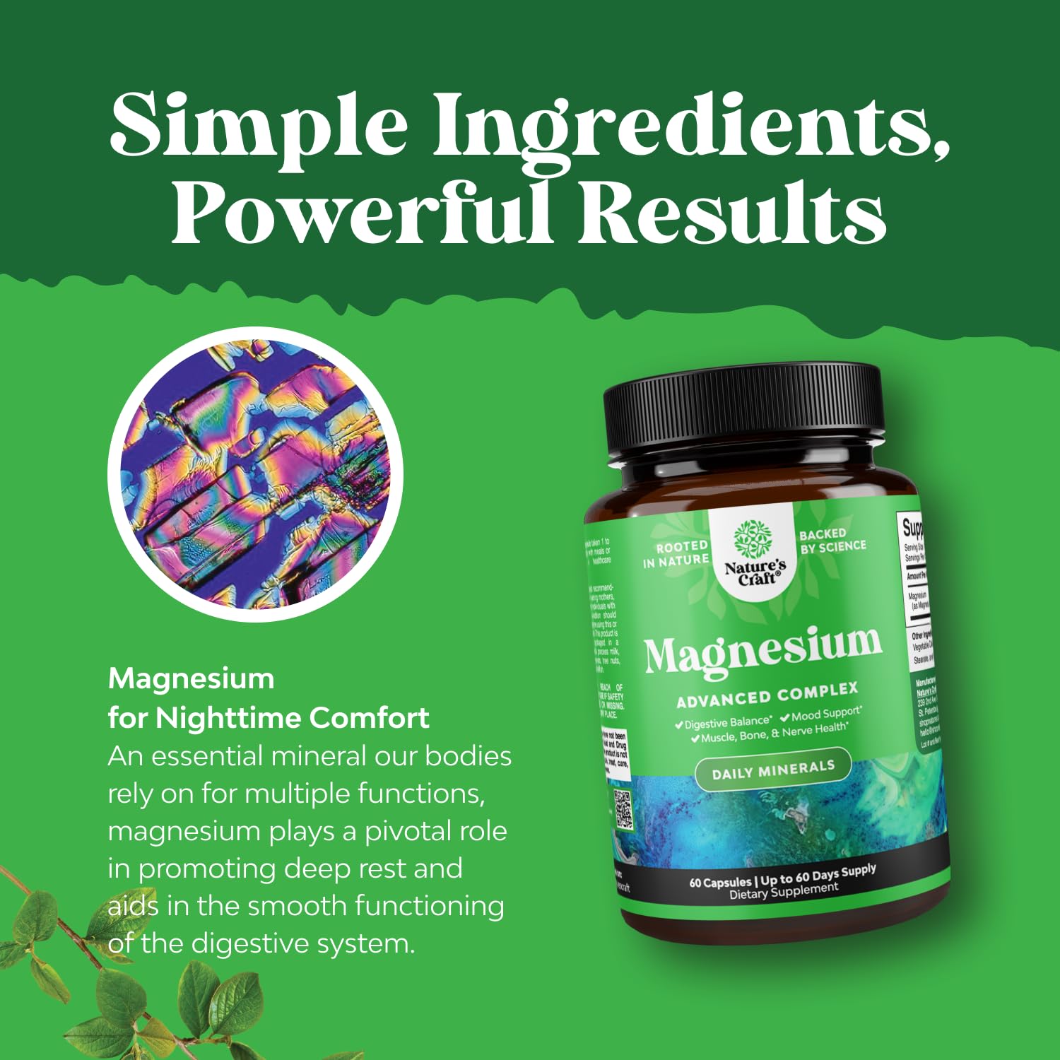 Natures Craft mood and sleep support capsules suggesting calm evenings.