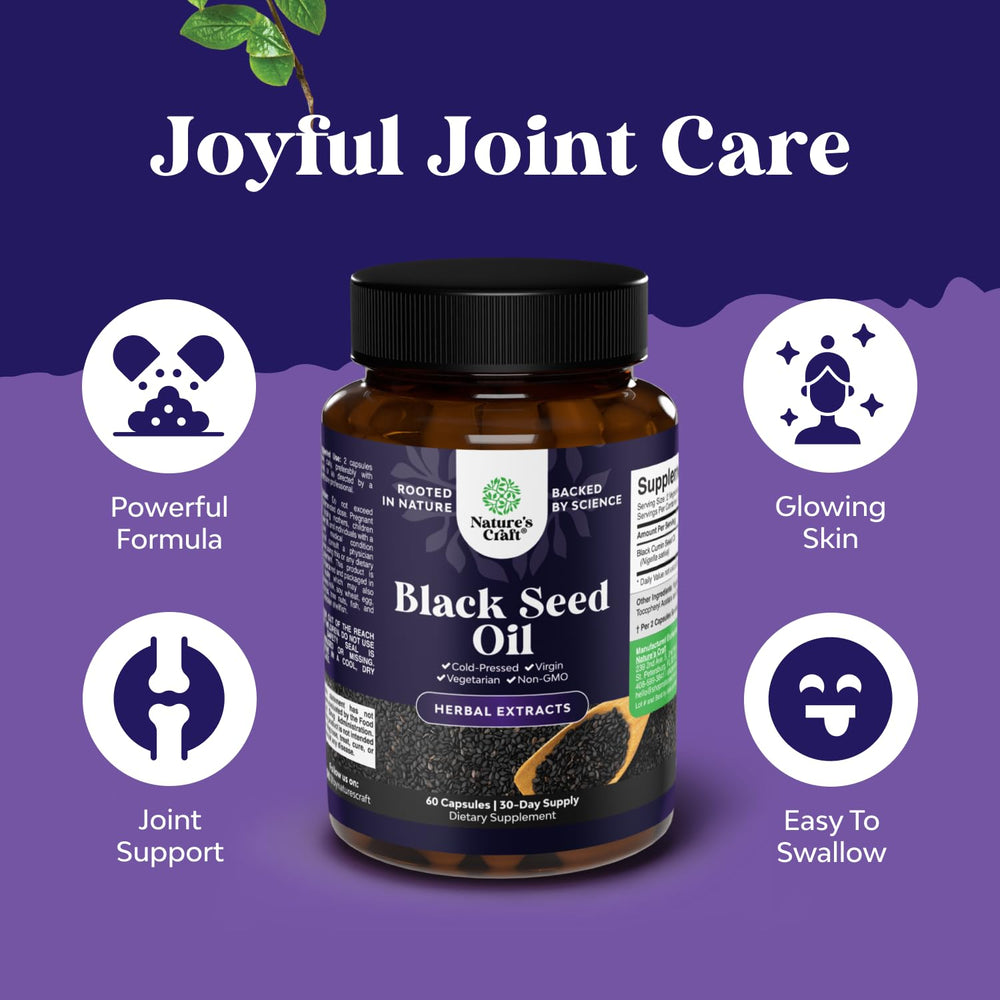Natures Craft nigella sativa ingredients for balanced nourishment and antioxidant support.