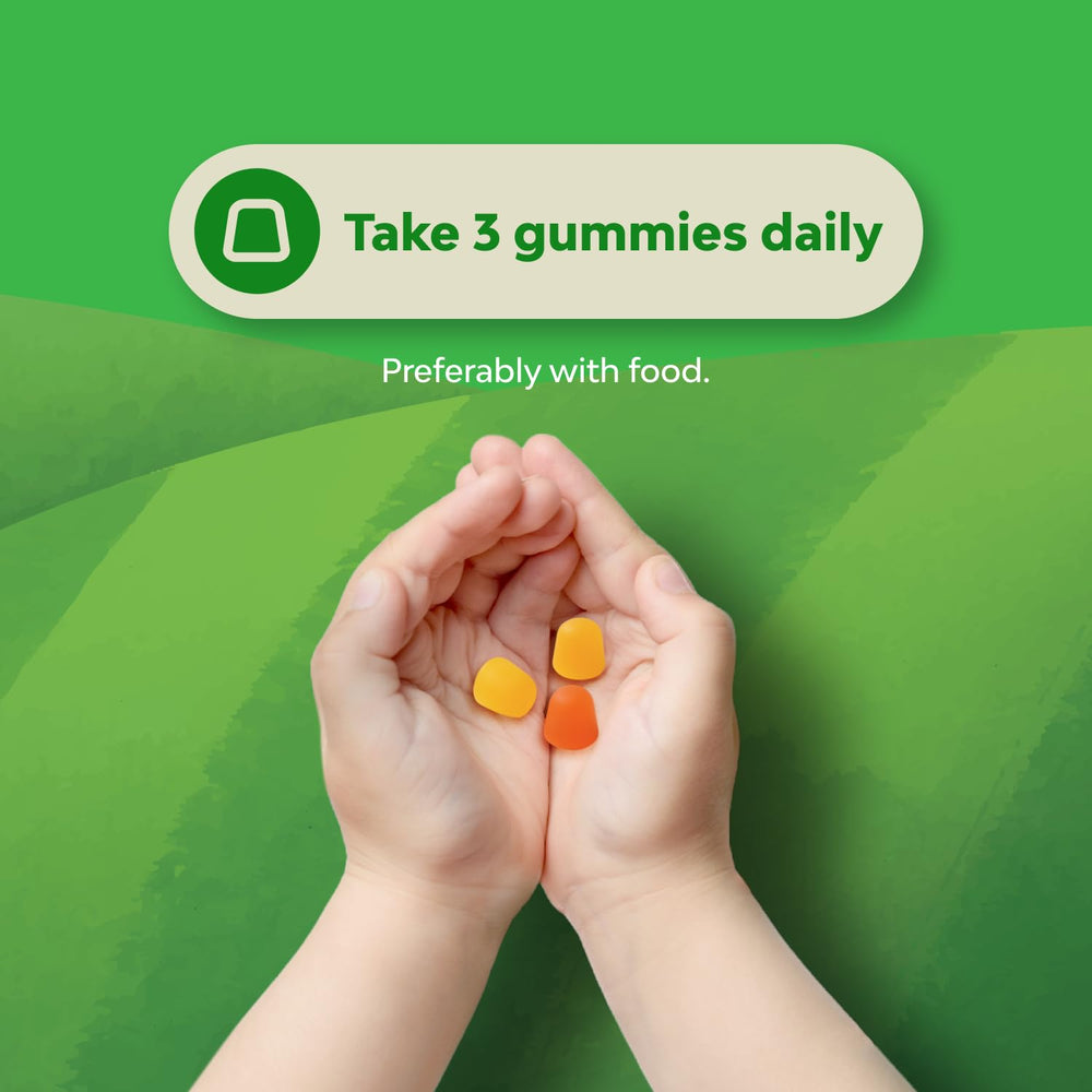 Gummy close-up showing vibrant color and kid-friendly chew texture.