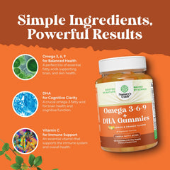 Natures Craft Omega 3-6-9 complex nutrition panel highlights DHA and ALA.