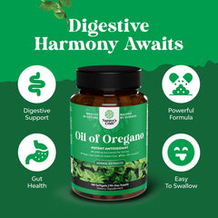 Nature's Craft oregano softgels label shows vegan non-GMO formula