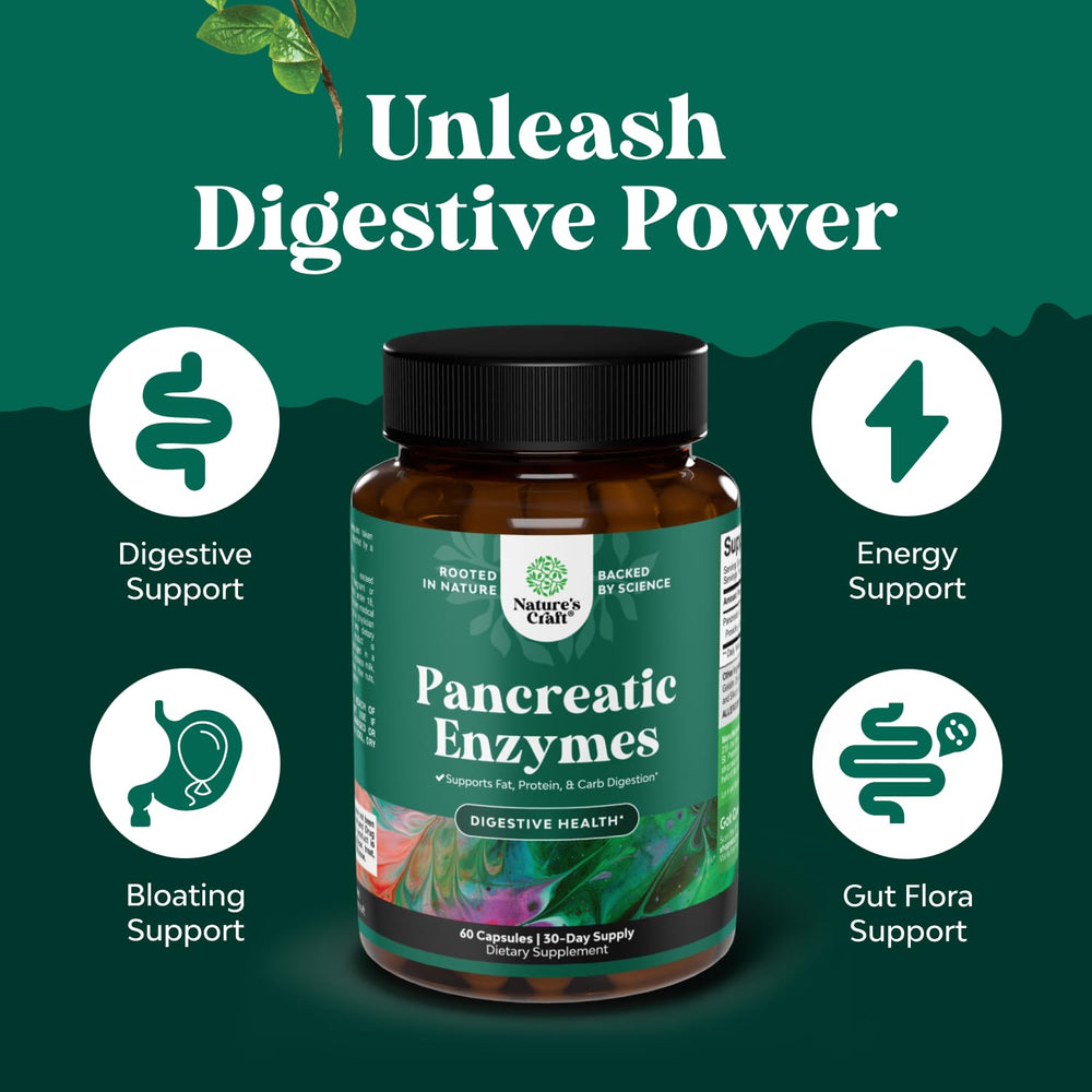 Natures Craft Pancreatin GMP seal indicating quality standards