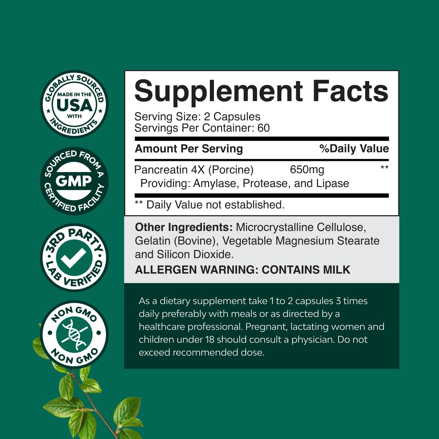 Natures Craft Pancreatin ingredients shown in a lab setting for quality