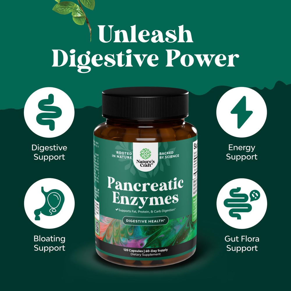 Lipase component aiding fat breakdown in Natures Craft Pancreatin