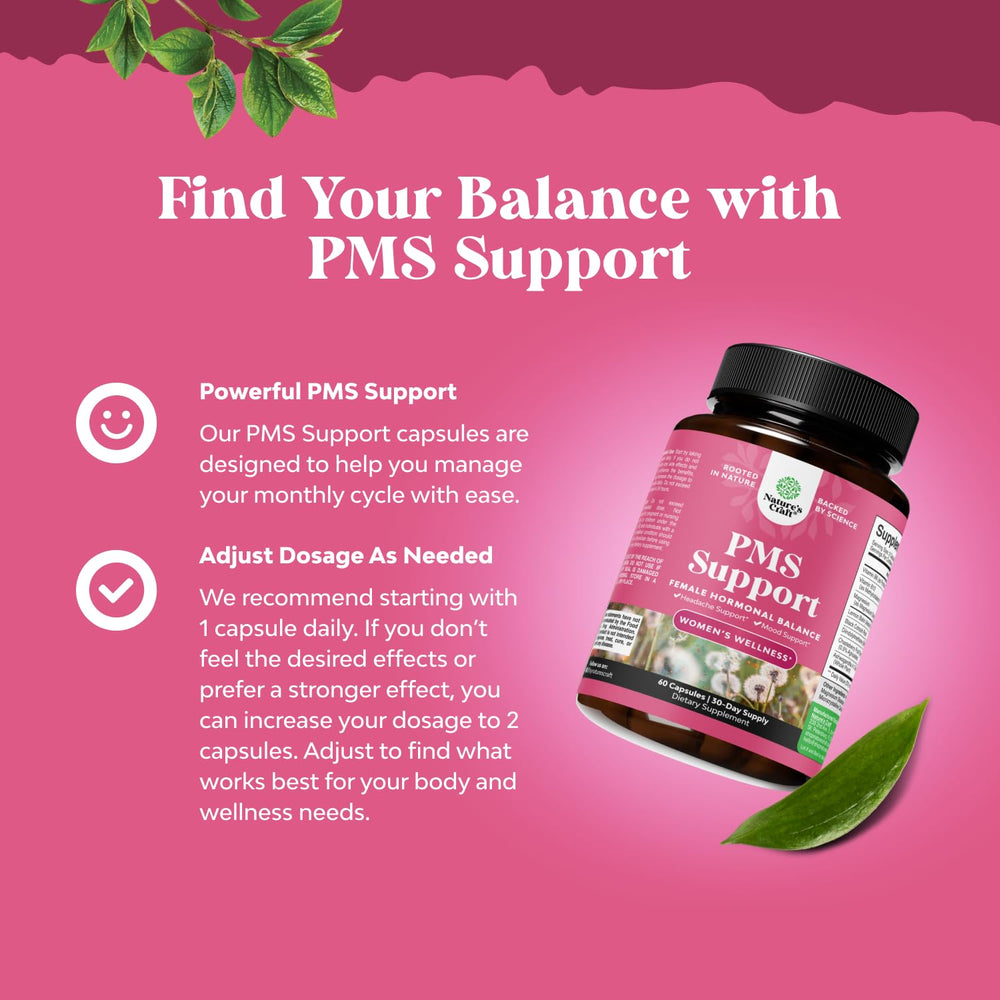 Black Cohosh ingredient highlights menopausal and cycle comfort potential.