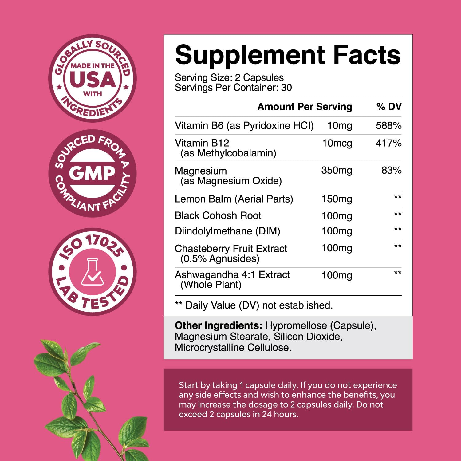 Chasteberry ingredient from Natures Craft supports hormone balance and mood stability.