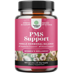 Nature's Craft PMS Support bottle front displays label for cycle planning.