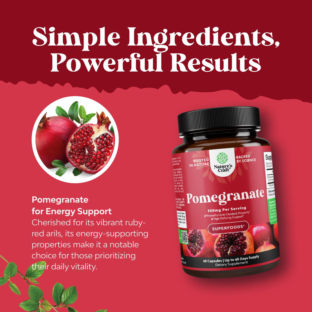 Fresh pomegranate fruit split to highlight natural origin and color