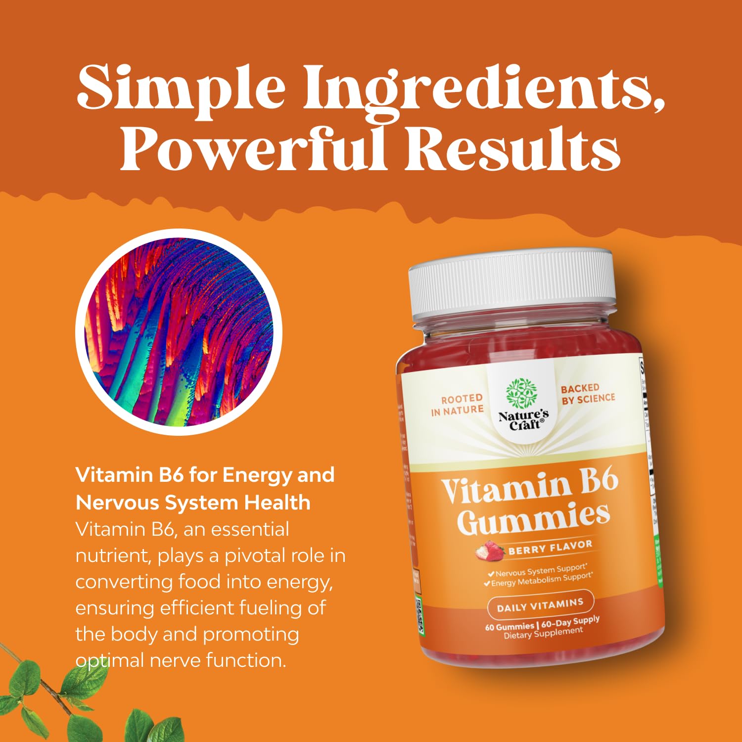 Natures Craft Potent B6 Gummies non-GMO gluten-free – pure nourishment you can trust.