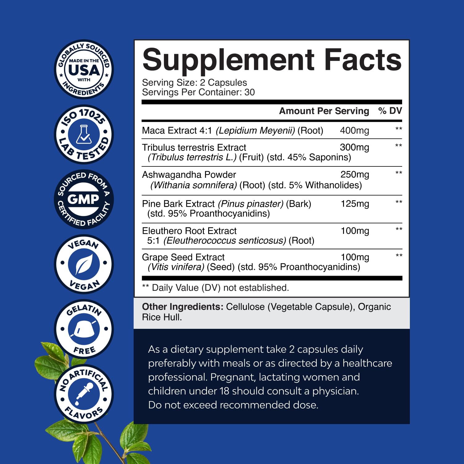 Nature's Craft Potent Black Maca bottle pouring capsules for easy intake