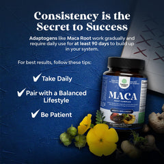 Nature's Craft Potent Black Maca capsules in hand for everyday use