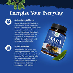 Nature's Craft Black Maca capsules pour for easy daily dosing.