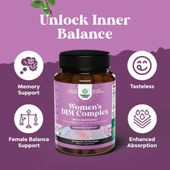 Nature's Craft label closeup emphasizing DIM, Bioperine, and broccoli blend.