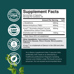 Natures Craft Pro Liver Support bottle label highlighting the 4’Liver blend for liver health.