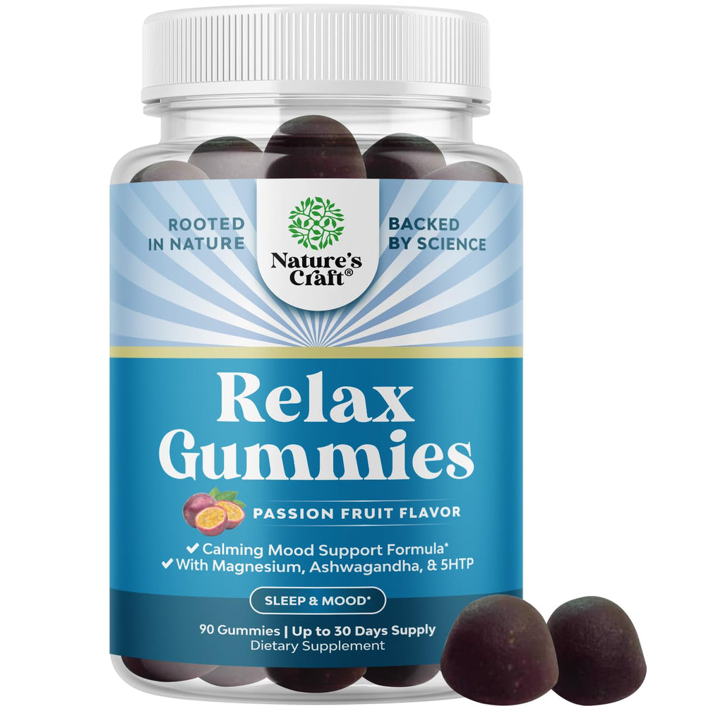 Natures Craft Pure Calm bottle showcases magnesium gummies for daily stress support.