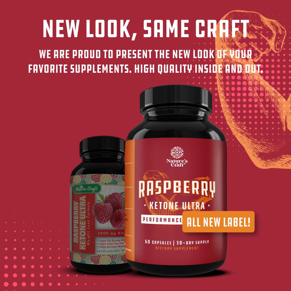 Natures Craft Raspberry Ketones label showing 200 mg per serving.