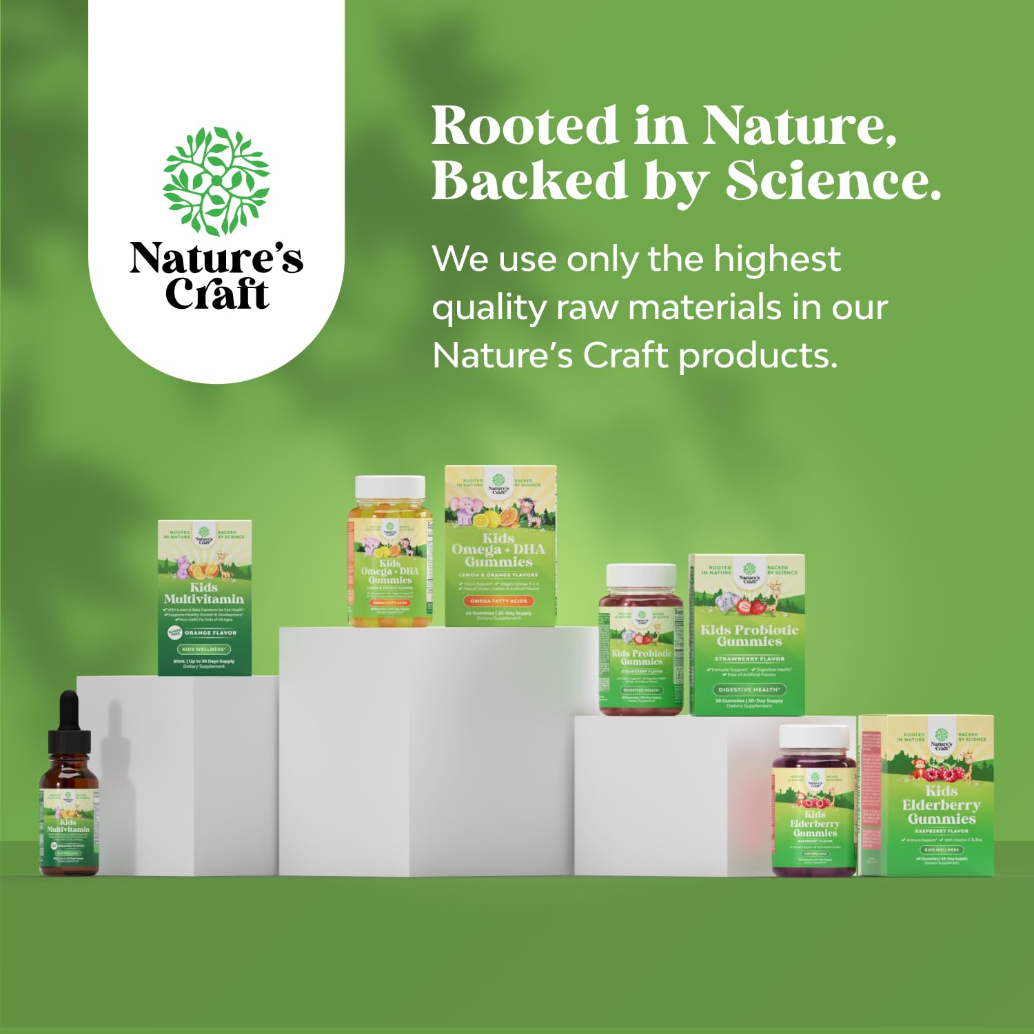 Open bottle of Natures Craft Sambucus gummies ready for daily routine.