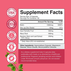 Natures Craft Saw Palmetto capsules closeup for daily hair support.