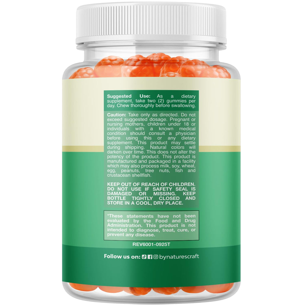 Natures Craft Teen Multivitamin Gummies bottle pour showing convenient daily servings.