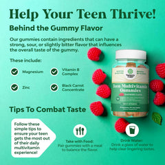 Natures Craft Teen Multivitamin Gummies teen smile image suggesting mood and energy support.