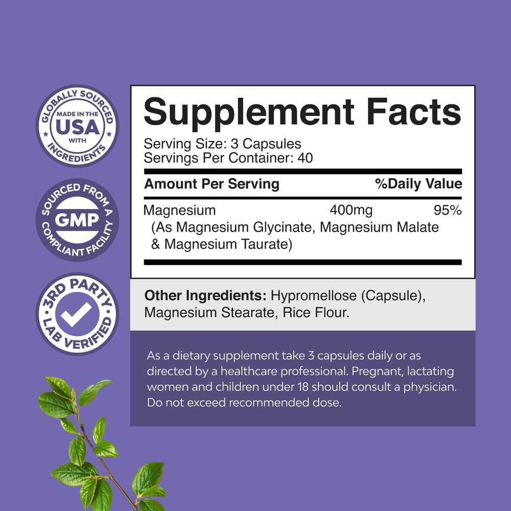 Close-up of Natures Craft Triple Magnesium capsules for easy daily supplementation.