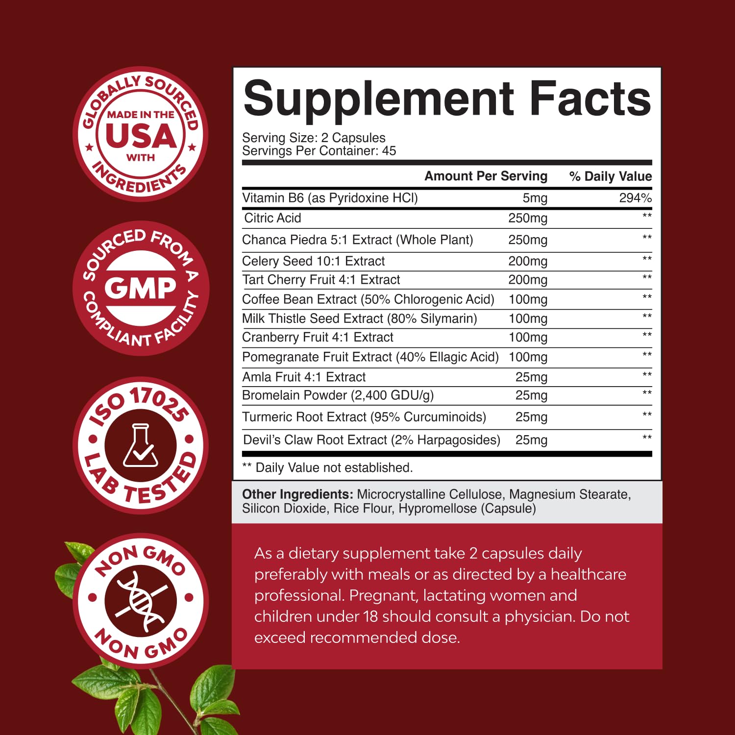 Natures Craft turmeric capsules close-up showing supplement for joints and circulation.