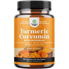 Natures Craft turmeric-curcumin bottle front view supports daily joint comfort.