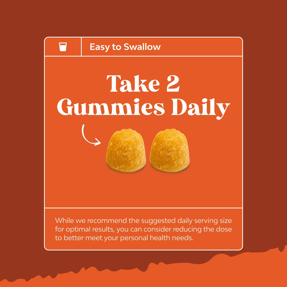 Natures Craft Turmeric Gummies packaging box showcases peach flavor.