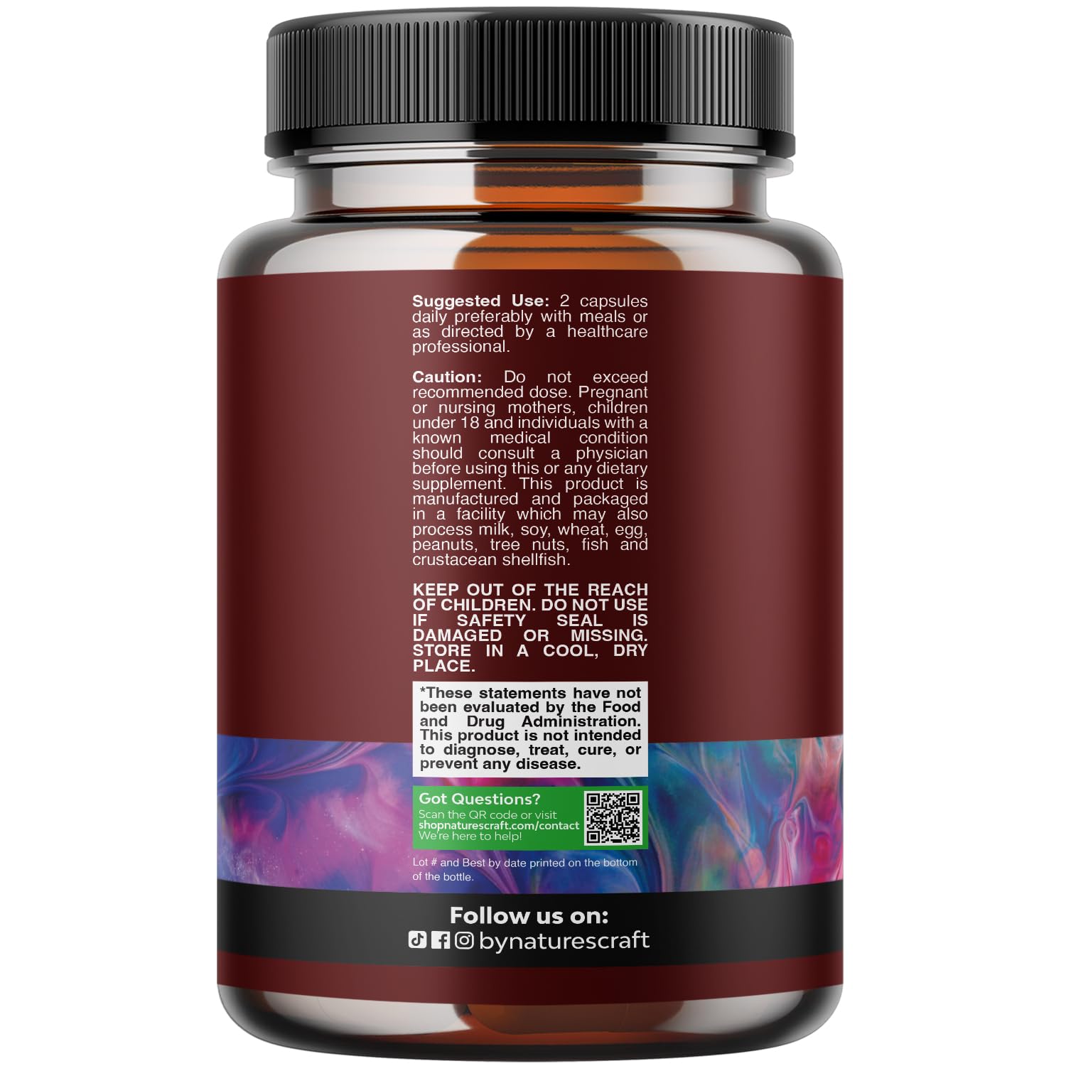 Natures Craft turmeric tart cherry celery seed capsules for joint comfort.