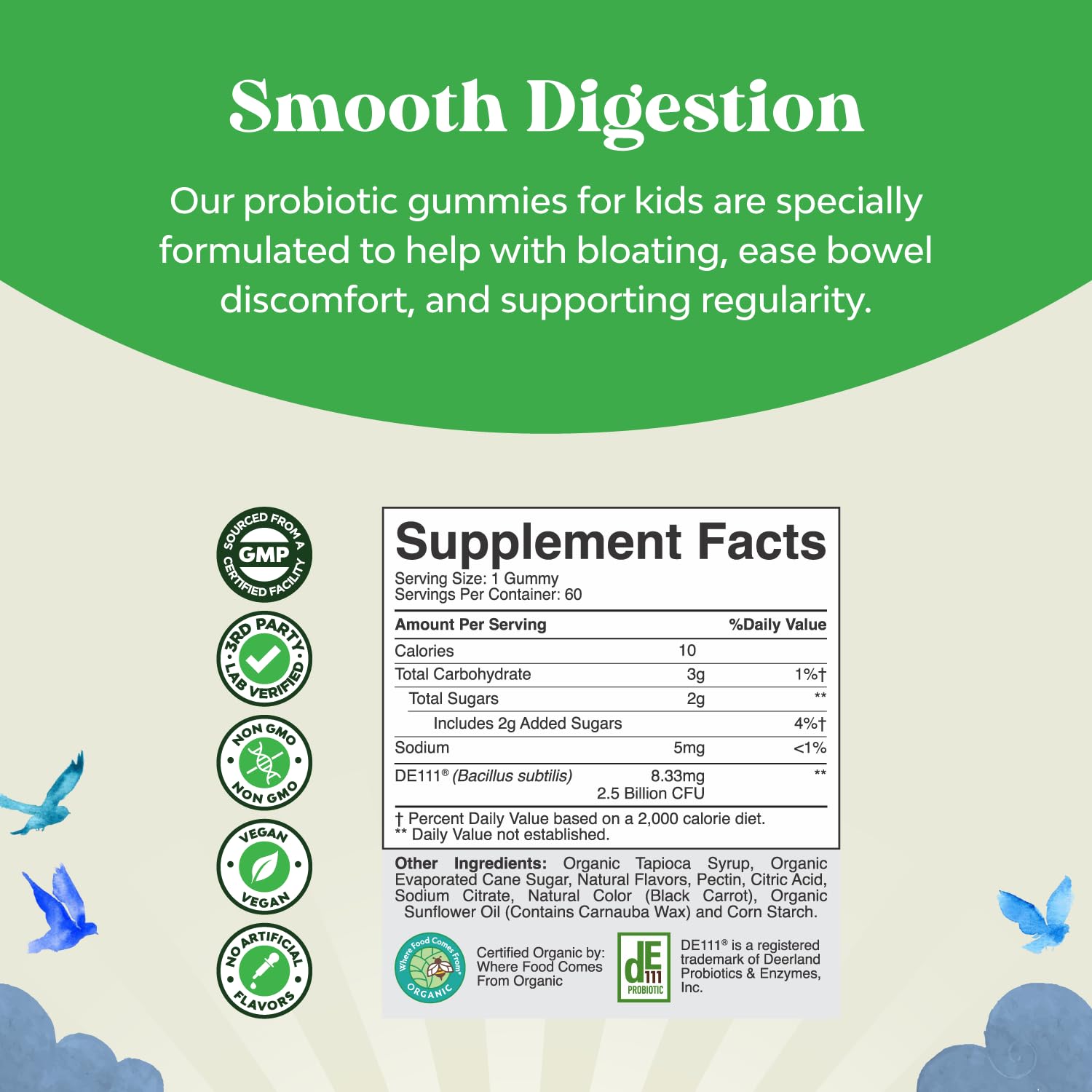 Natures Craft label highlights organic vegan non-GMO probiotic formula