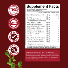 Natures Craft vitamin B6 and citric acid label highlights essential nutrients.