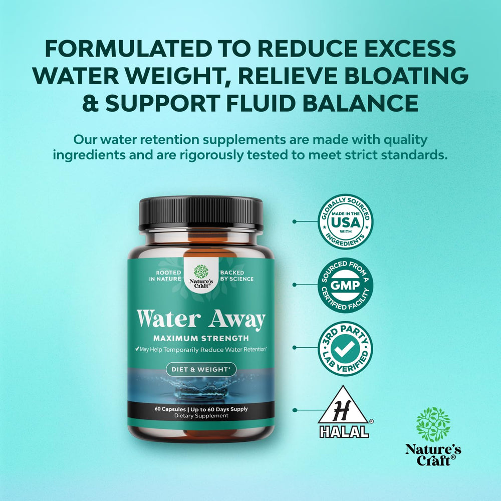 Natures Craft Water Away with cranberries for natural urinary comfort.