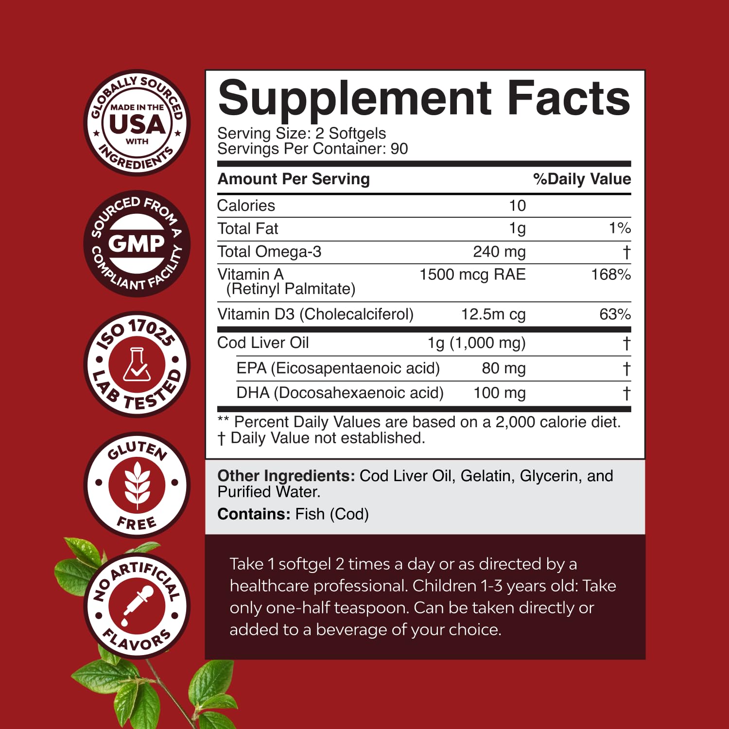 Natures Craft wild-caught omega-3 softgels close-up for easy swallowing