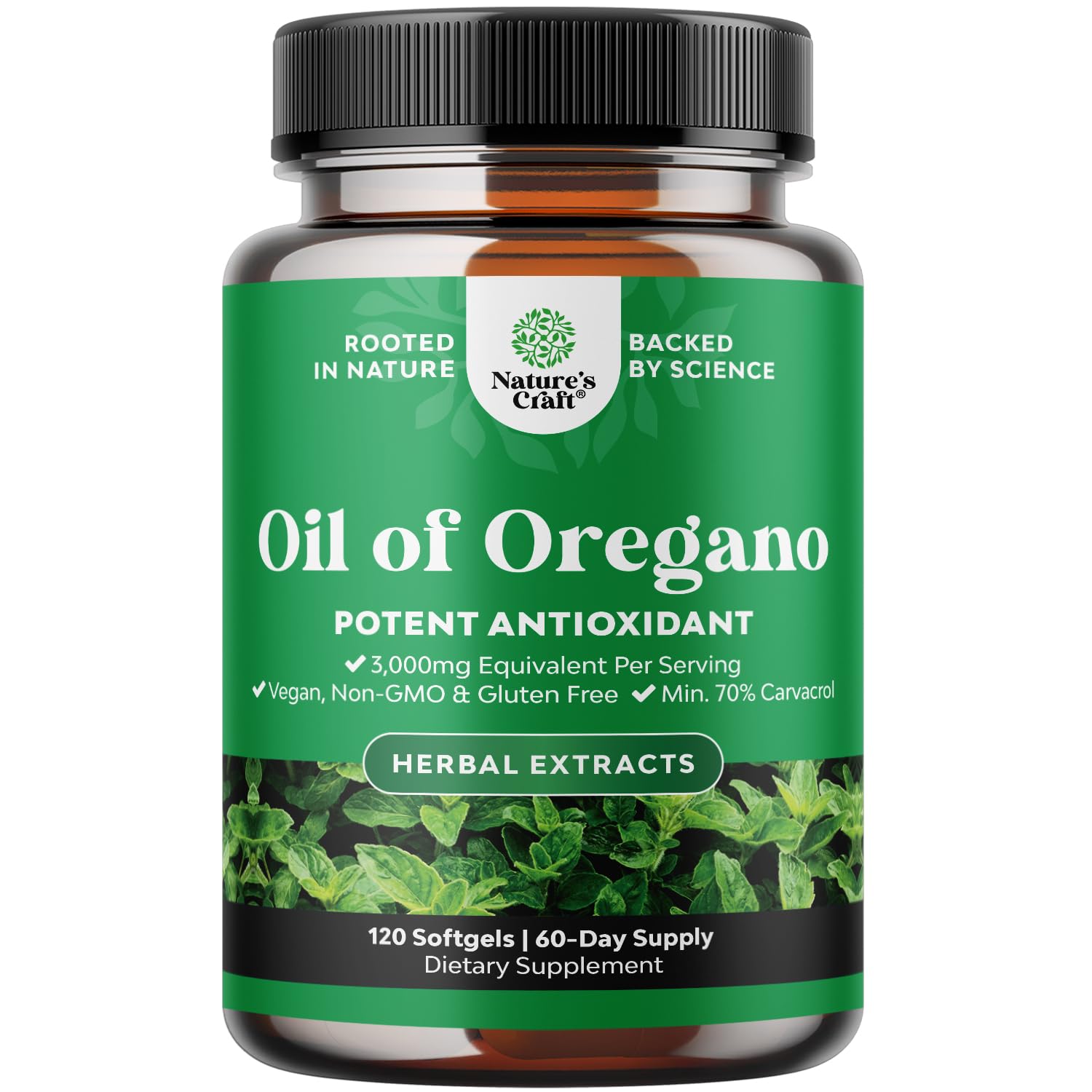 Natures Craft Wild Oregano Softgels pack shot for convenient daily use
