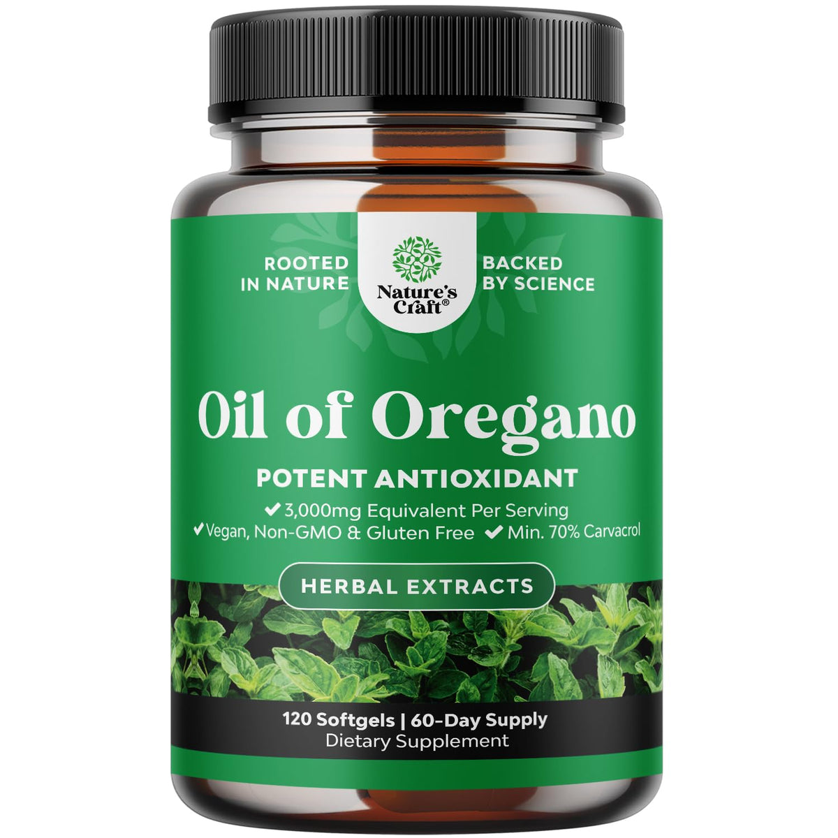 Natures Craft Wild Oregano Softgels pack shot for convenient daily use