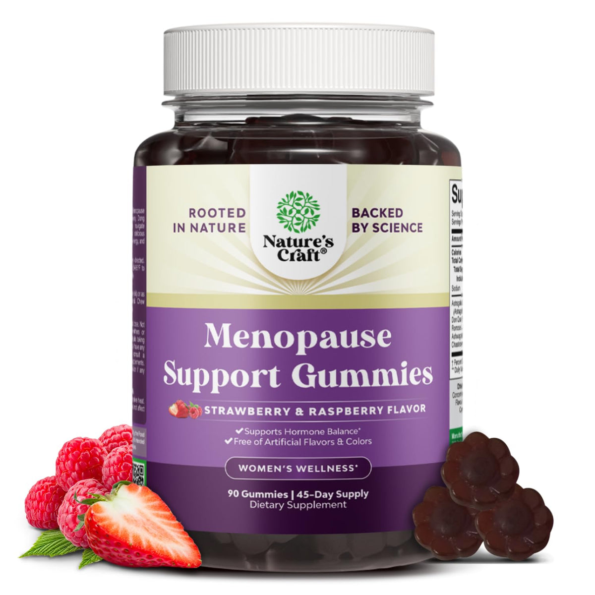 Natures Craft Womens Menopause Gummies bottle front, daily support during menopause.