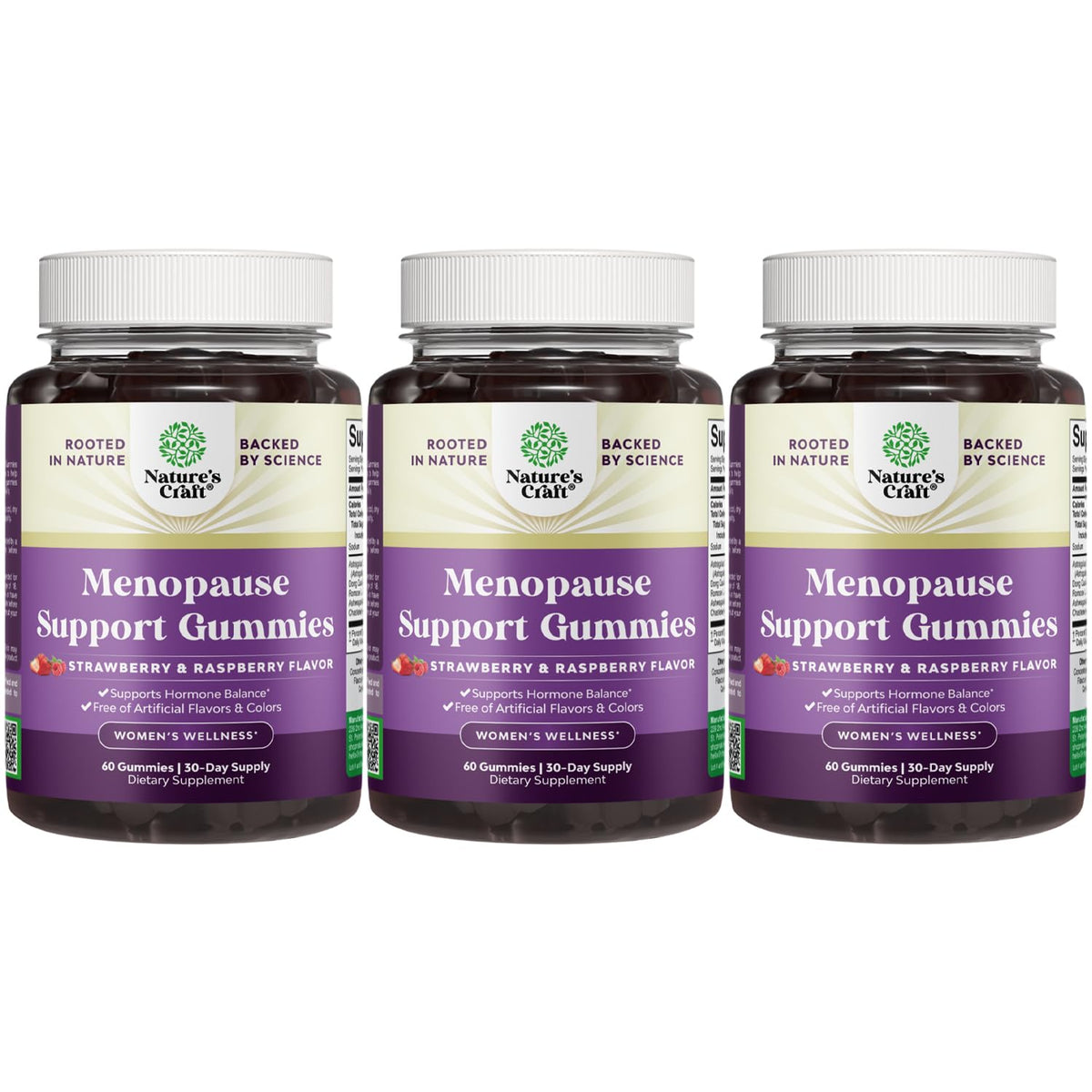 Natures Craft Women's Menopause Gummies with Dong Quai bottle for daily support.
